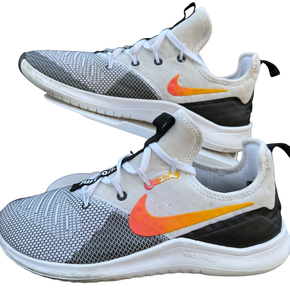 Nike Free TR 8 Womens Training Shoes White Black‎ Orange 942888-008 Size 9.5